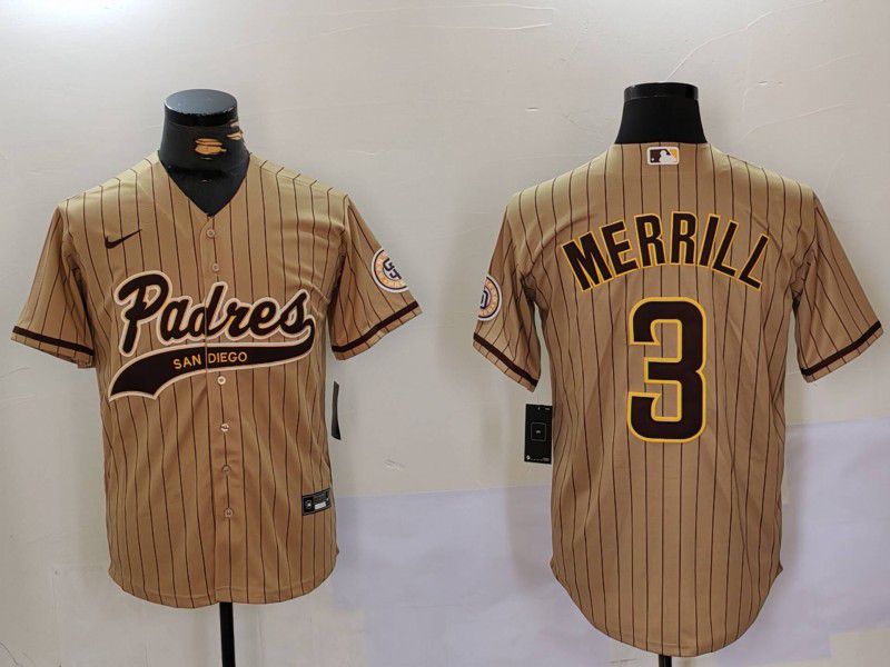 Men San Diego Padres #3 Merrill Brown Joint Name 2024 Nike MLB Jersey style 9012->san diego padres->MLB Jersey